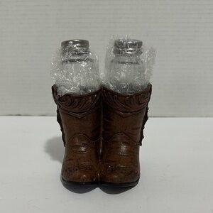 Cracker Barrel Brown Boot Salt and Pepper Shakers